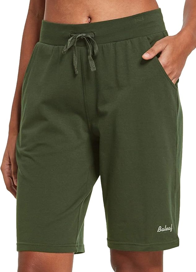 baleaf women's active yoga lounge bermuda shorts with pockets