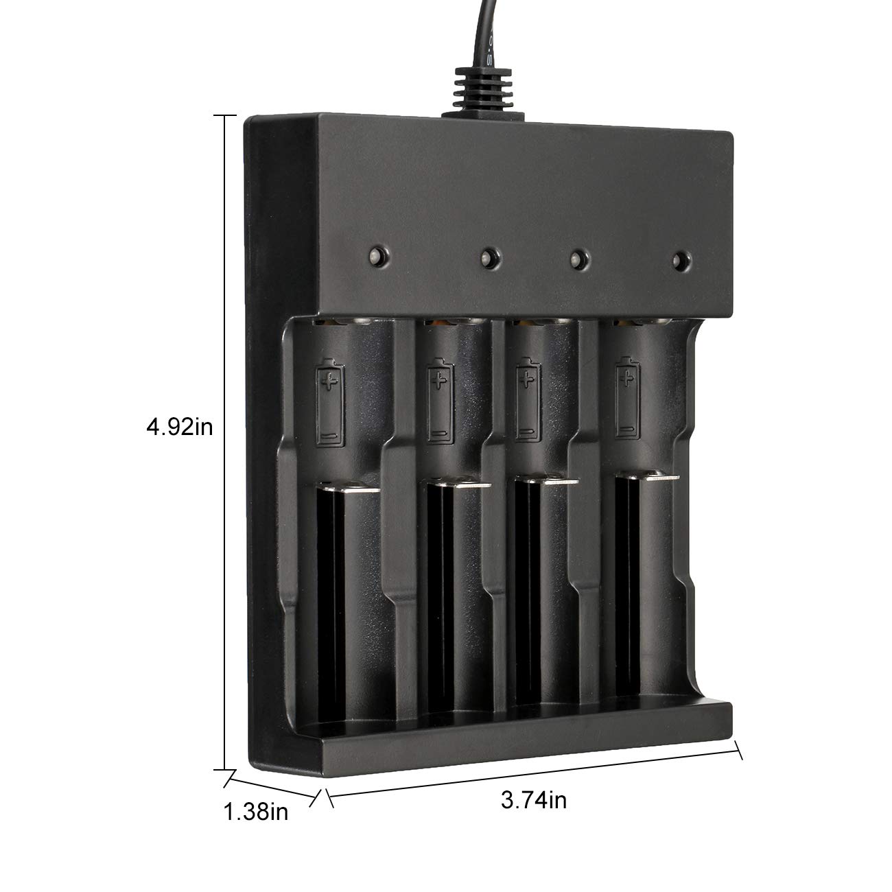 Tokeyla 18650 Rechargeable Battery Charger with 18??6?50 B?at?t?ery, 4 Bay Universal Charger for 3.7v 18650 16340 Lithium-ion Battery (6pcs Ba??ttery+ Charger)