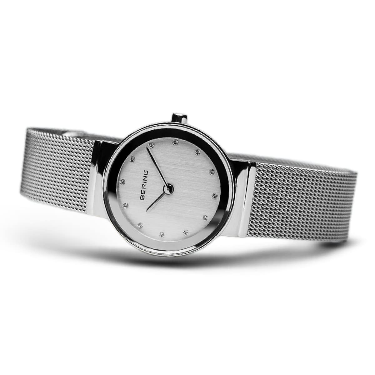 BERING Women Analog Quartz Classic Collection Watch with stainless steel Strap and Sapphire Crystal 10126-000, Silver, 26