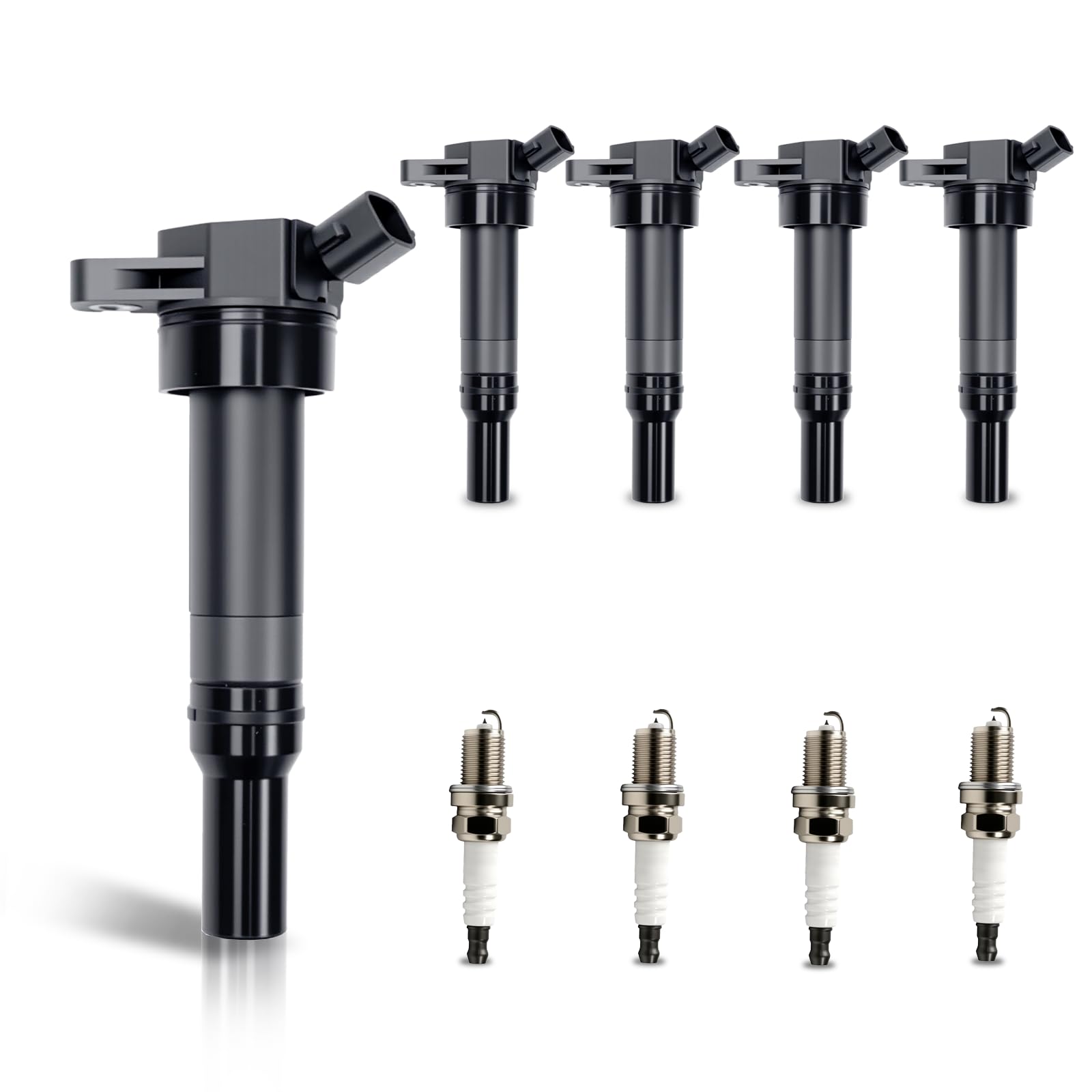 Photo 1 of UF651 Ignition Coils and Spark Plugs Set Compatible with Hyundai 2010-2020 Elantra, 2014-2020 Tucson, for Kia 2014-2017 Forte, 2012-2019 Soul, Set of 4