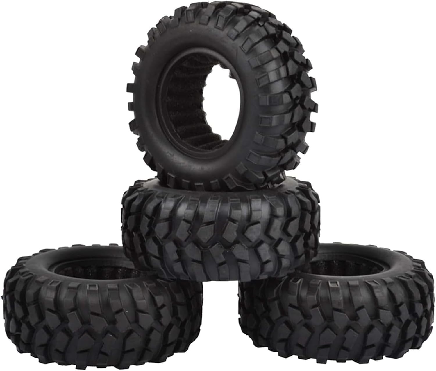 KINGCOO 4PCS RC Crawler Rubber Tires 1.9 inch Wheels Tyres for 1:10 RC Rock Crawler Car Off-road Model Car for Axial SCX10 90046 CC01 D90 D110 TF2 Tamiya Parts (96MM)