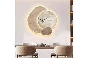 Modern LED Wall Clock - 12" Silent Art Decor Clock with Night Light | Premium Crystal Porcelain & Non-Ticking Quiet Movement 