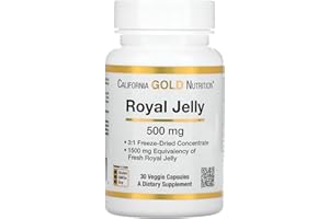California Gold Nutrition Royal Jelly, Concentrated & Freeze Dried, 500 mg, 30 Veggie Caps