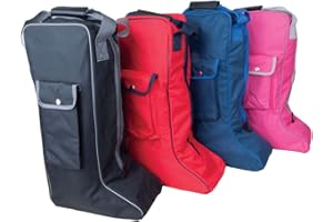 Rhinegold Long Boot Bag Riding Boot Bag Side Pocket (Black)