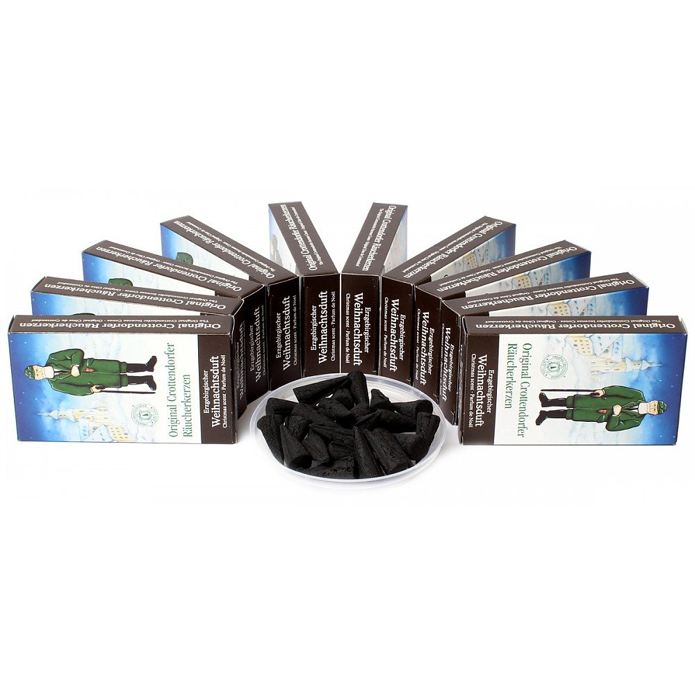 Original Crottendorfer Räucherkerzen Smell of Incense Cones Pack of 10x24 – Ore mountains Christmas Erzgebirge
