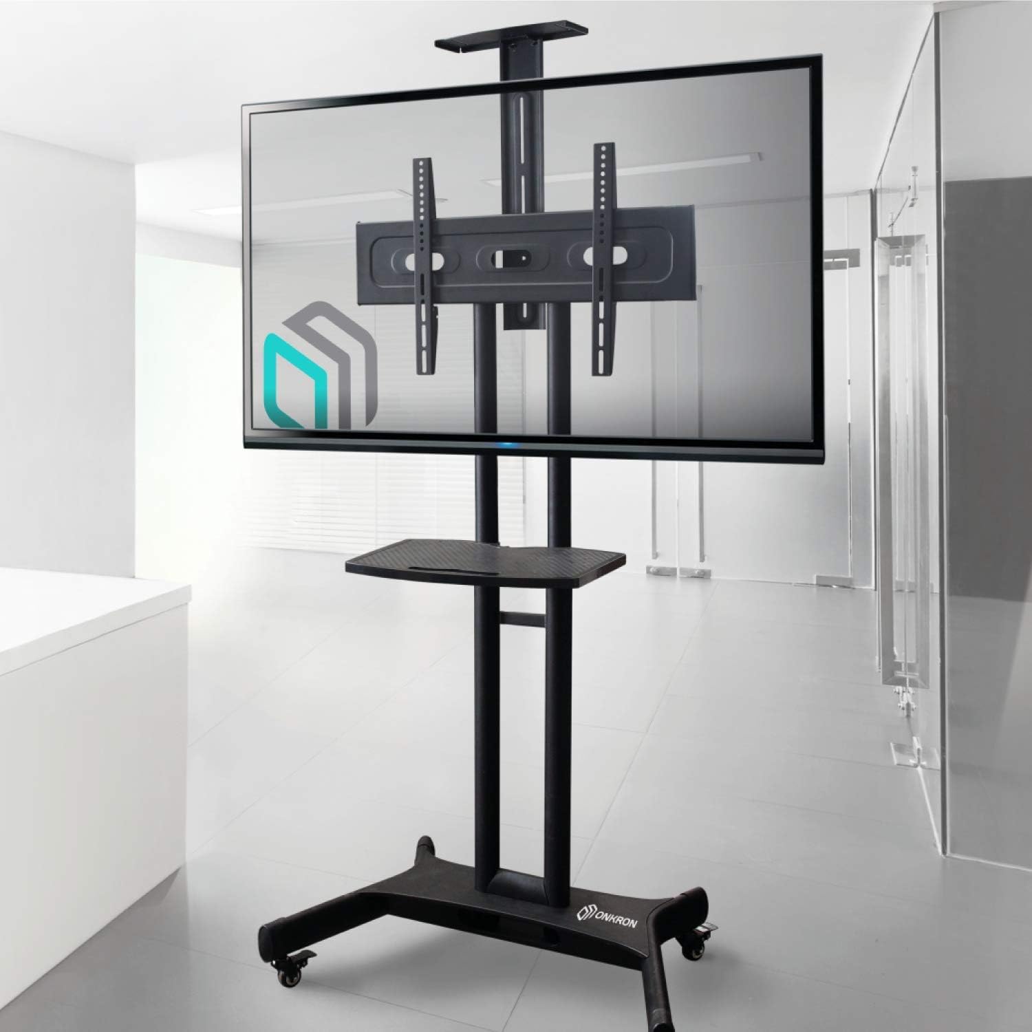 ONKRON Mobile TV Stand with Mount Rolling TV Cart for 40” – 70” LCD LED Flat Screen TV with Wheels Shelves Height Adjustable TV Trolley (TS15-51): Electronics