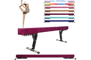 FINCOME Balance Beam Adjustable 8ft, High and Lower Floor Beam Gymnastics Equipment for Kids Children, Gymnastics Beam with Legs for Home, Professional Training, Gymnastic Club Use