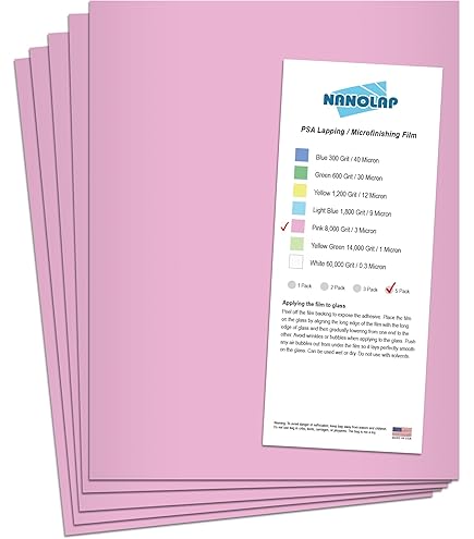 5 Sheets 0.3 Micron (60,000 Grit) PSA Lapping Film - Aluminum Oxide Microfinishing For Sharpening & Polishing - View #6