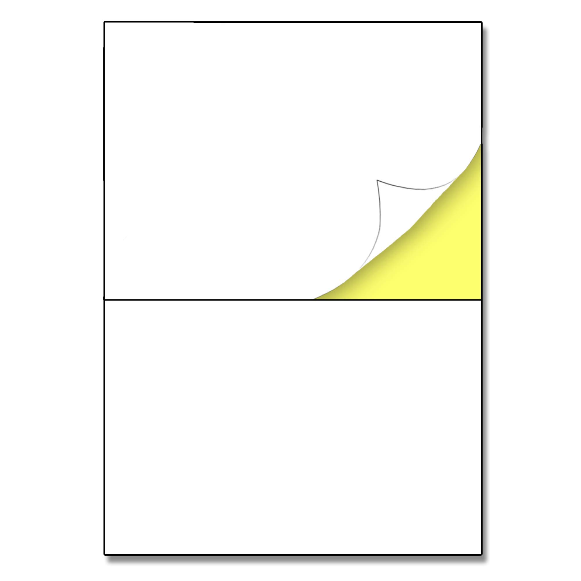 2 per Sheet, 25 Sheets, A4 White Sticker Paper Labels, Laser/Inkjet Printing (A5) - 148.5 x 210mm