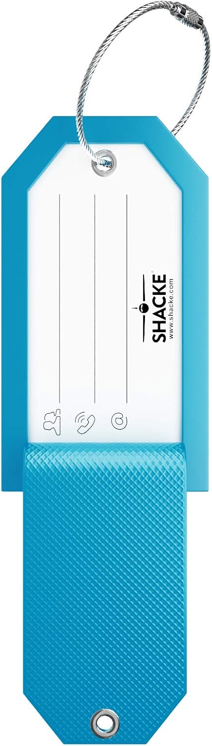  | Initial Luggage Tag with Full Privacy Cover and Stainless Steel Loop (Aqua Teal) (S) | Luggage Tags