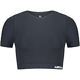 AUROLA Essentials Seamless Short Sleeve Crop Top for Women Workout Active Comfort Athletic Shirts Tee