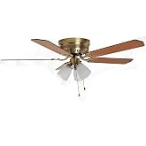 Boston Harbor 555706 CF-78049L Hugger Ceiling Fan 3 Light, Brown