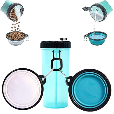 XL Blue Dog Water Bottle with Collapsible Bowls Puerto Rico Ubuy