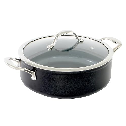 Viners Stainless Steel Sauté Pan NonStick Ceramic Interior with Glass