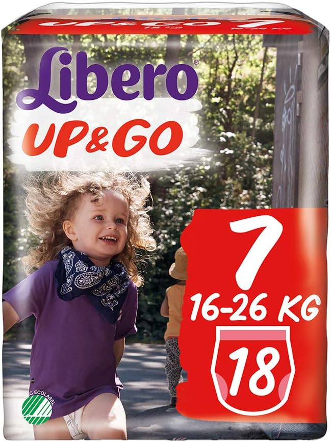 Libero UP&GO 7 Baby Nappies - 16-26kg (4 Packs of 18)