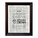 Dictionary Art Alice in Wonderland Quote - Printed on Upcycled Vintage Dictionary Paper - 8"x11" Art Poster / Print