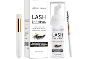 Eyelash Extension Shampoo 50 ml + Brush - Eyelid Foaming Cleanser - Sensitive Paraben & Sulfate Free - Eyelash Wash and Lash 