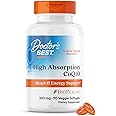 Doctor's Best High Absorption CoQ10, Heart & Energy Support, USP Verified, Naturally Fermented CoQ10, Non-GMO Gluten Free, Soy Free, Vegetarian 90 Veggie Softgels