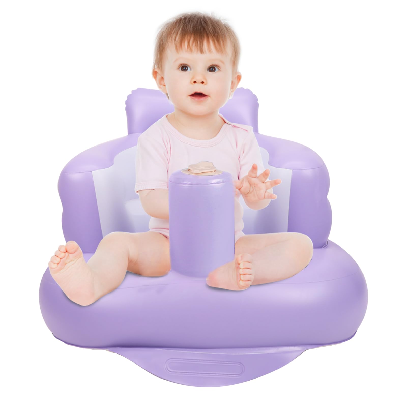 AirSwim Inflatable Baby Chair, Inflatable Baby Seat for Babies 3 Months and Up, Summer Blow Up Chair with Built in Air Pump, Floor Sofa for Learning to Sit, Palying, Camping, Purple