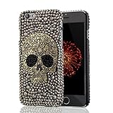 New Fashion 4.7-Inch Handmade Bling Rhinestone Diamond Crystal Skull Hard Case for Apple iPhone 6 / 6S - Black