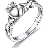 ChicSilver 925 Sterling Silver Claddagh/Triquetra Celtic Knot Promise Ring Size 4-12