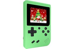 XISKT Retro Handheld Games Console, Built-in 400 Video Games,Portable Video Gaming Player with 3.0 Inch IPS Screen and Rechargeable Battery (Green)