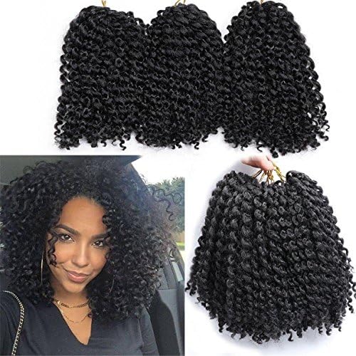 Cool2day 6 Packs 12" Marlybob Crochet Hair Afro Kinky Curly Braids Wave Braiding 50g/pcs Total 300g
