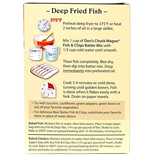 Don's Chuck Wagon Fish & Chips Mix, 12 Ounce (Pack of 6) For Crispy and Delicious Fish Fry, try for Fried Seafood and Vegetables
