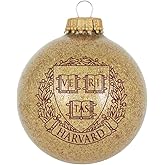 Harvard Crimson Sparkle Ornament, 3.25 Inch Blown Glass Christmas Ornament with Official NCAA Team Logo and Colors