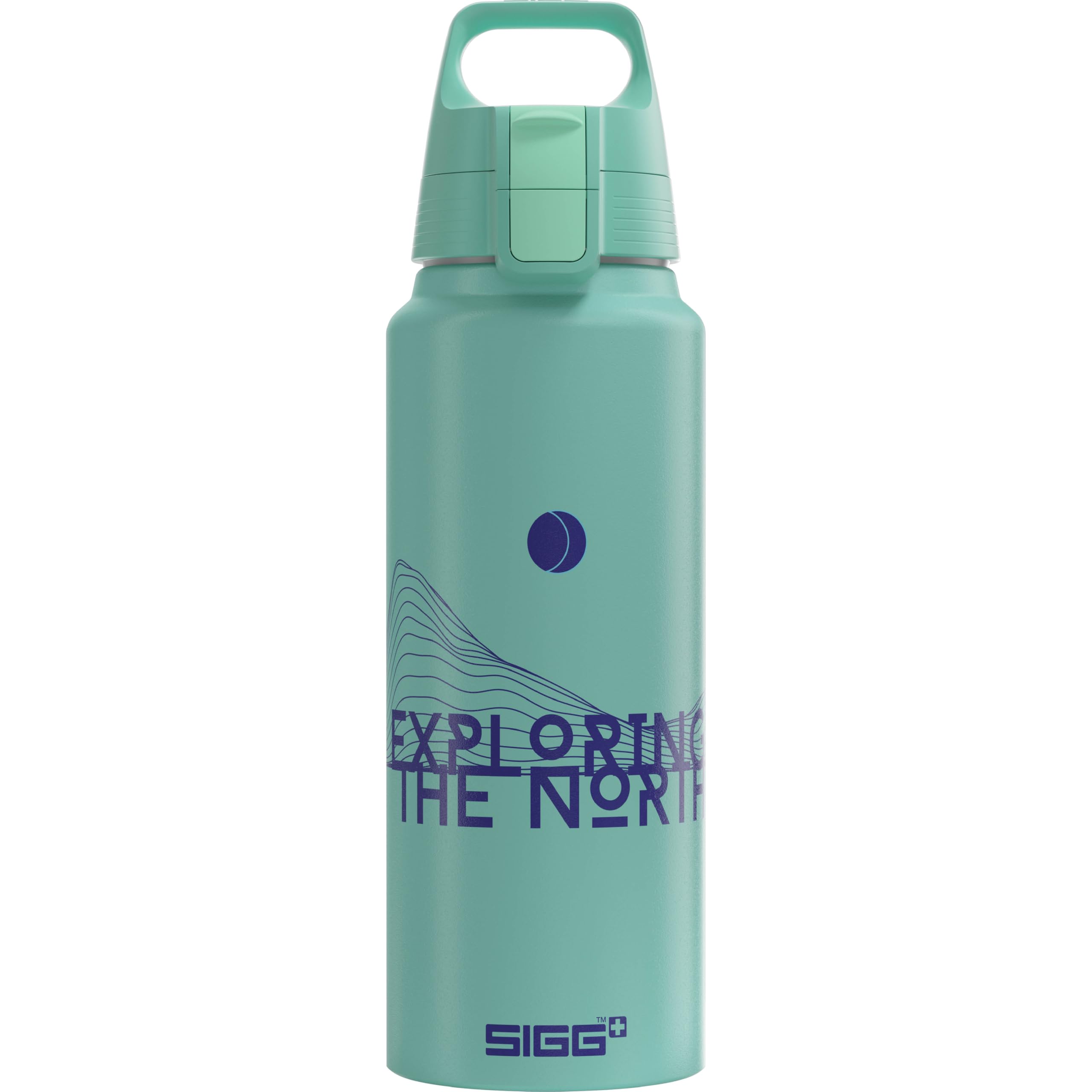 SIGG - Aluminium Water Bottle - WMB Pathfinder Glacier - Climate Neutral Certified - Suitable for Carbonated Beverages - Leakproof - Lightweight - BPA Free - Glacier with Design - 1L