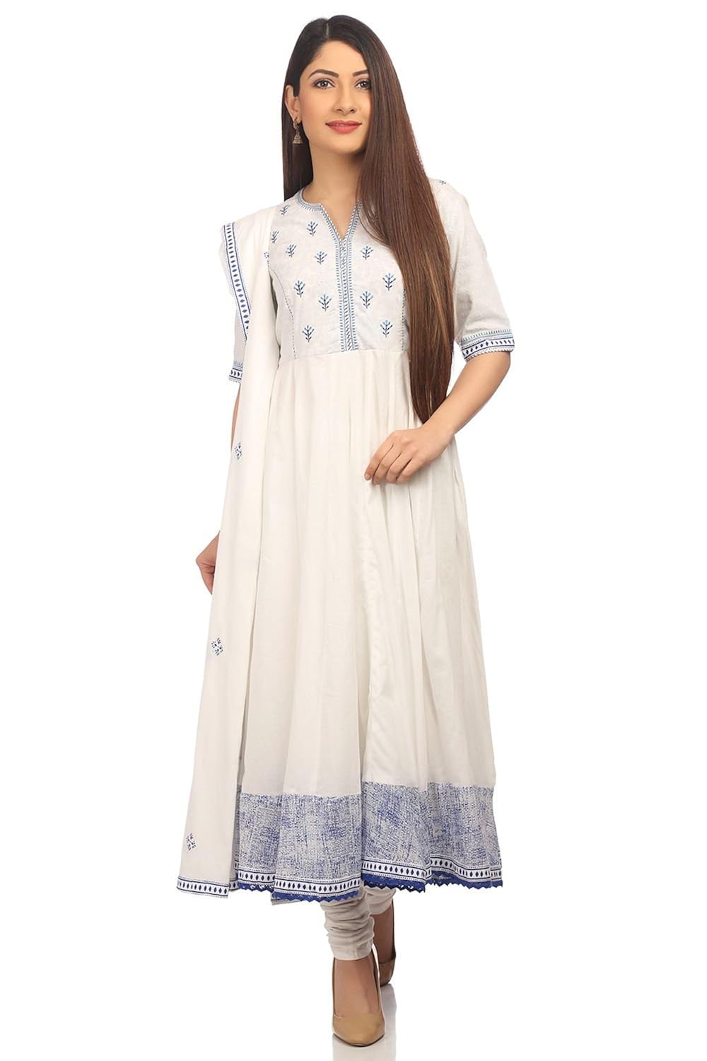 biba white anarkali
