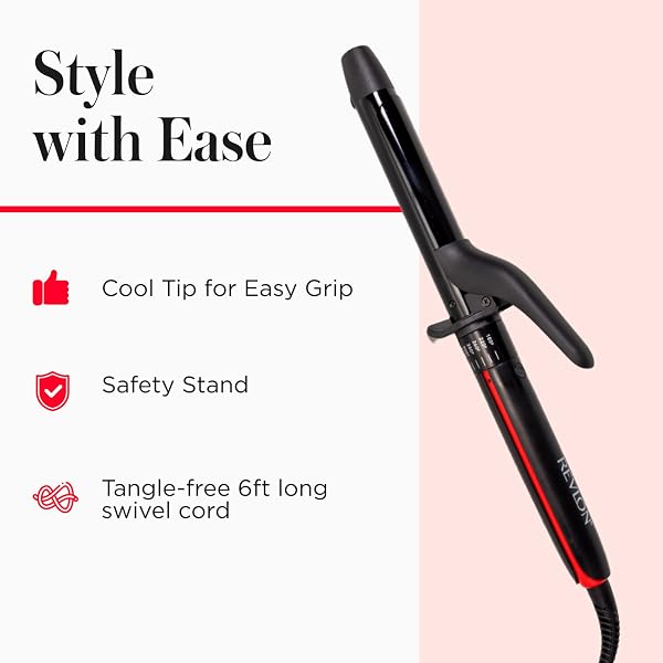 REVLON SMOOTHSTAY 1 INCH CURLING IRON, COCONUT OIL INFUSED CERAMIC CURLING WAND WITH TOURMALINE IONIC TECHNOLOGY, TIGHT BOUNCY CURLS, ENHANCED SHINE, REDUCED FRIZZ