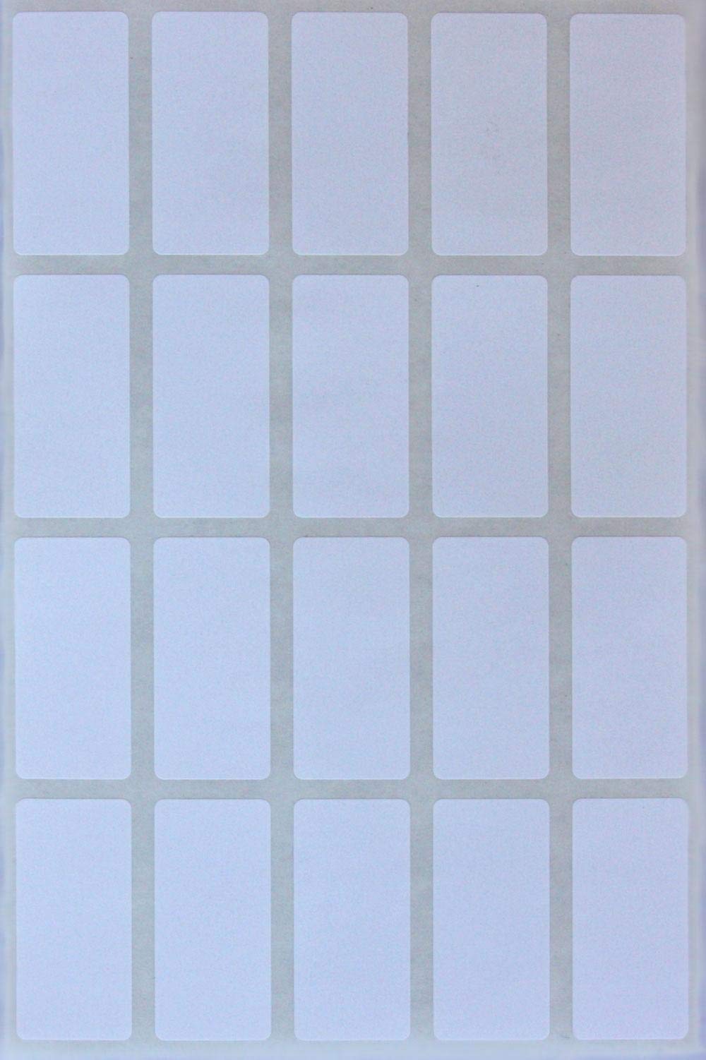 White Rectangular Color Sticker 1.57 inch x 0.75 inch - Color Code Labels Rectangle (40mm x 19mm) - 300 Pack by Royal Green