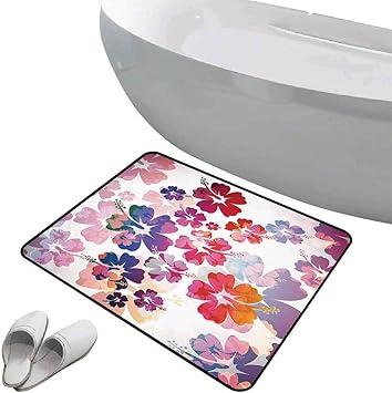 Fußmatte rutschfester Badteppich hawaiisch Gummi rutschfeste Bodenmatte