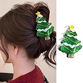 Christmas Hair Claw Clips Green Christmas Tree Design Hair Clips Winter Xmas Holiday Hair Accessories Large No-Slips Hair Jaw Clips Hair Barrette for Hairstyling Women Holiday Hair Decoration 1Pcs