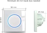 Wallpoint 1 Gang 2 Way Push Button Light Switch Glass LED Indicator White view 3
