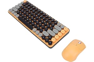 YUEHISY Wireless Keyboard, 85 Keys Round Keycaps Dual Mode Combo, Customizable Keys, 2.4G Bluetooth, Ergonomic Design, for PC