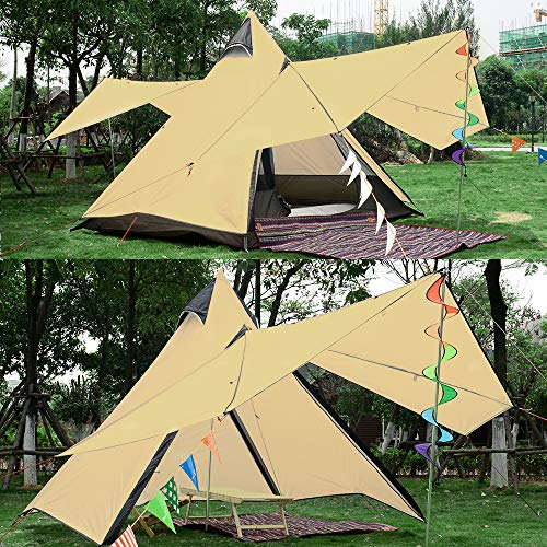 Vidalido Dome Camping Tent - Double Layers Waterproof Anti-UV Windproof Tents, 2-4 Person Family Outdoor Camping Tent(6.87.86.5ft) (Camel)