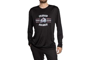Calhoun Men's Officially Licensed NHL Distressed Lines Long Sleeve Performance Rashguard Wicking Shirt