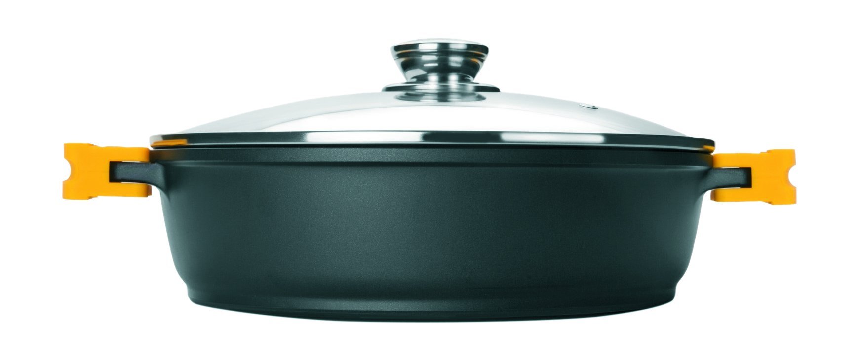 IBILI Evolution Cast Aluminium Stew Pot, Glass Lid and Silicone Grips, 36 cm, Non-Stick, Suitable for Induction Hobs