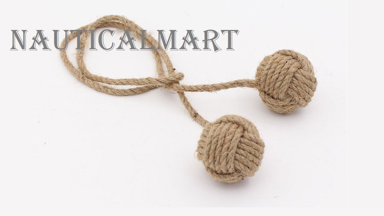 Dark grey Cotton Rope Carrick Bend Knot Curtain Tiebacks Large Knot