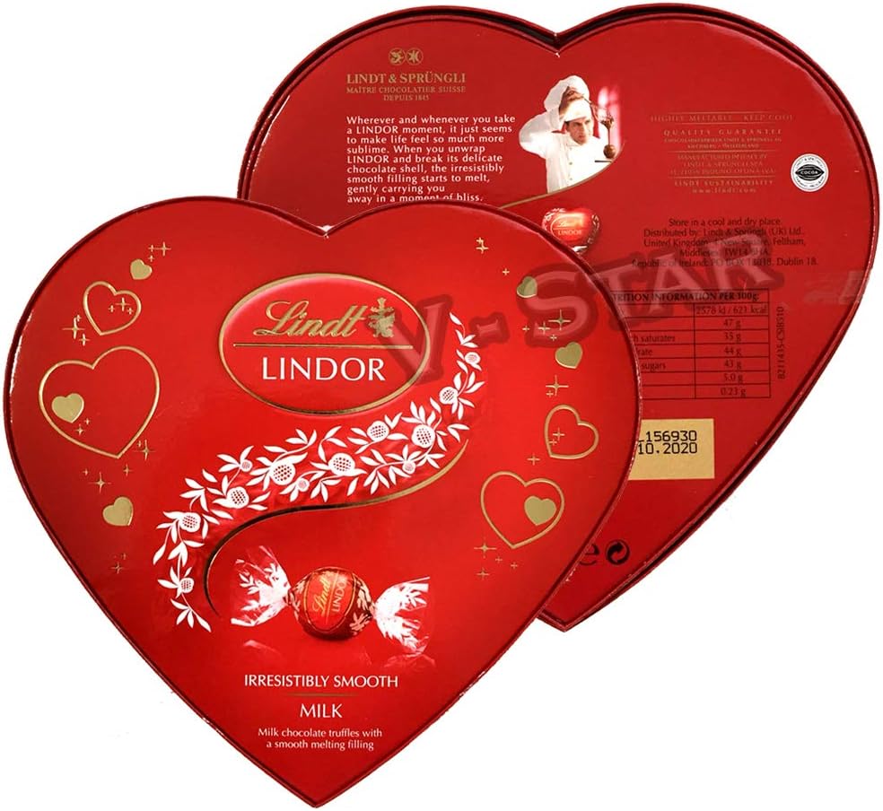 x 2 LINDT LINDOR Amour Chocolate Love Heart 160g TIN Perfect Valentines