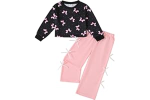 SAEABY Toddler Girl Clothes Kids Girl Outfit Fall Long Sleeve Shirts Denim Pant set Ruffle Outfits Set Winter Little Girl Clothes