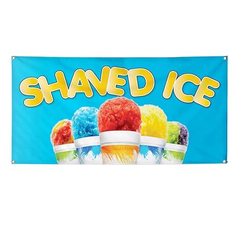 Amazon Com Vinyl Banner Sign Shaved Ice 1 Style F Retail Cold