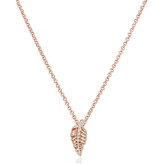 HUPEREI Damen Halskette mit Anhänger, Silber Rose-Gold mit Kette 55cm Stern Motiv Edelstahl Swarovski Kristalle Kleeblat Baum