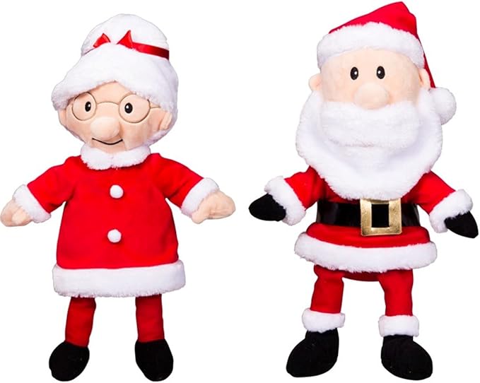 large stuffed santa and mrs claus