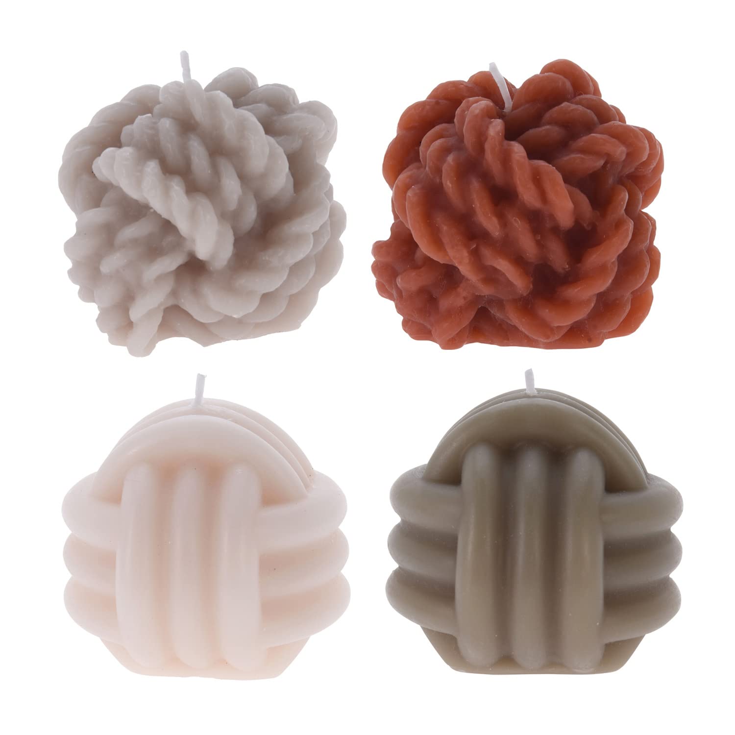 Bubble Candles Set of 4 in 4 Colours – Sustainable Decorative Candles, 7.2 x 7.2 x 7.2 cm