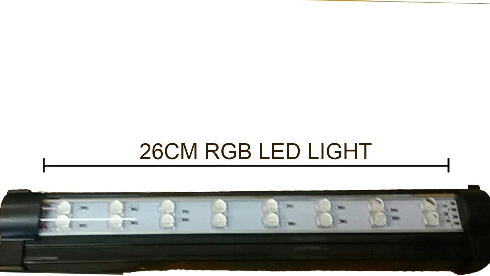 JCGT Underwater LED Aquarium Light for Fish Tanks,16 led 8 x 2 row,26cm.