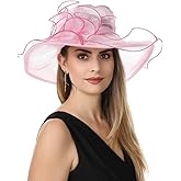 SAFERIN Women's Organza Church Fascinator Bridal Tea Party Wedding Hat