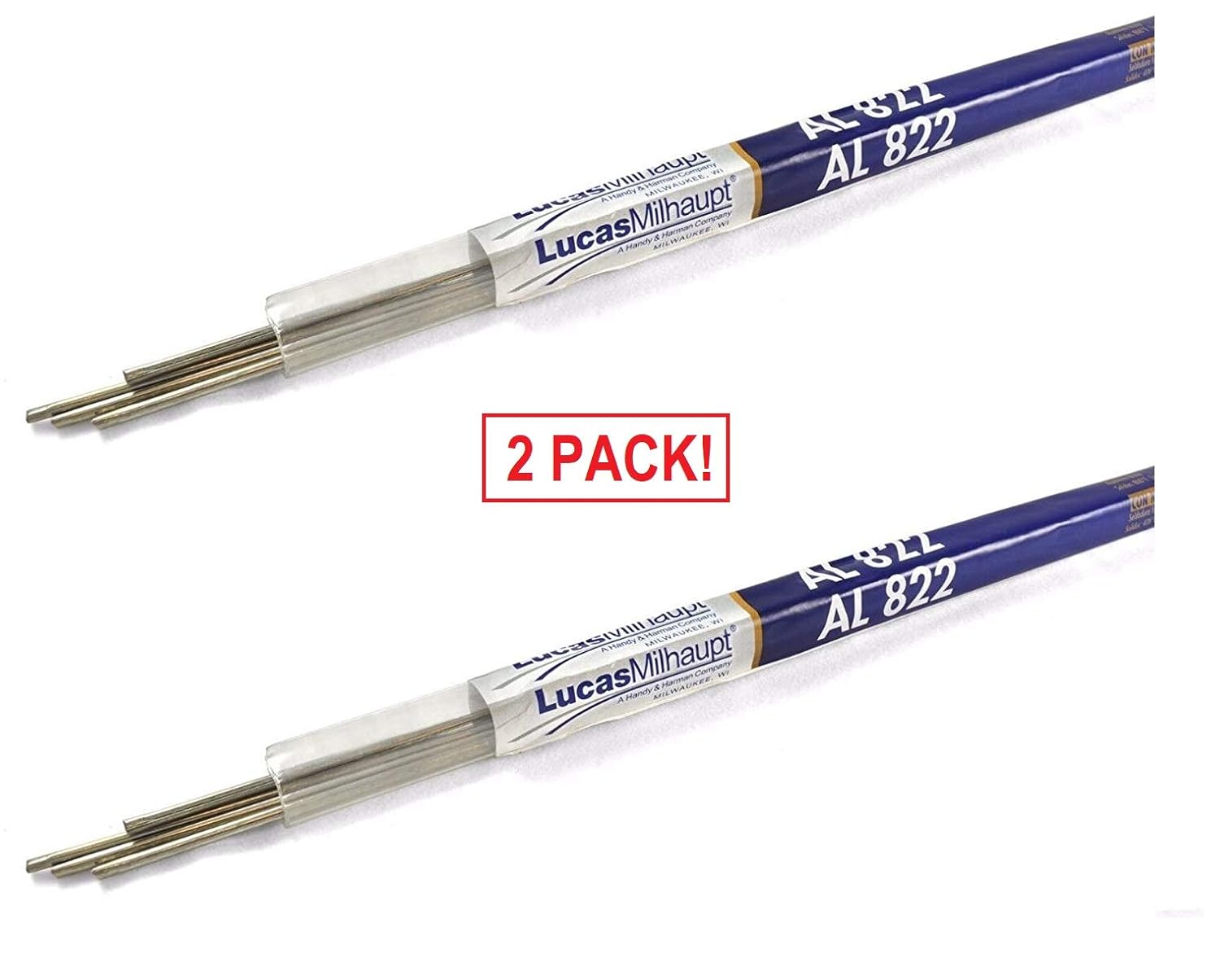 Brazing Alloy 4 Rods 99088 2 PACKAGES Lucas Milhaupt AL 822 Flux Cored